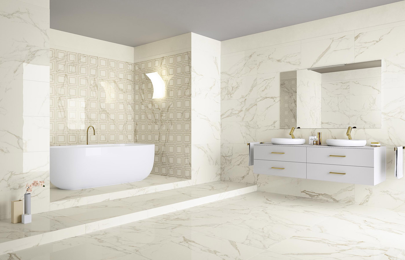 Romana Statuorio Gold Polished Porcelain