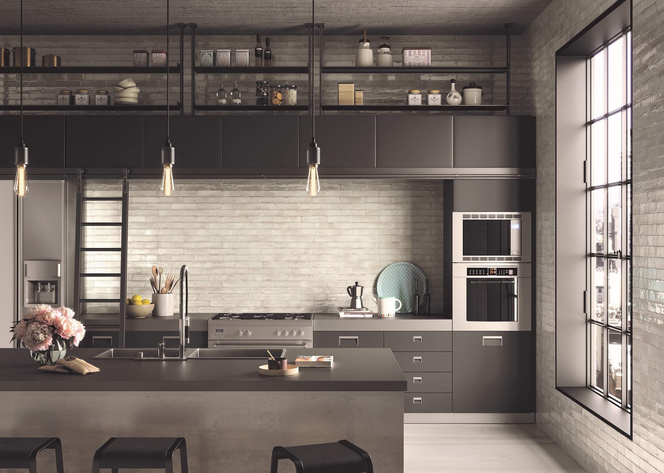 Metallic Glazed White Brick