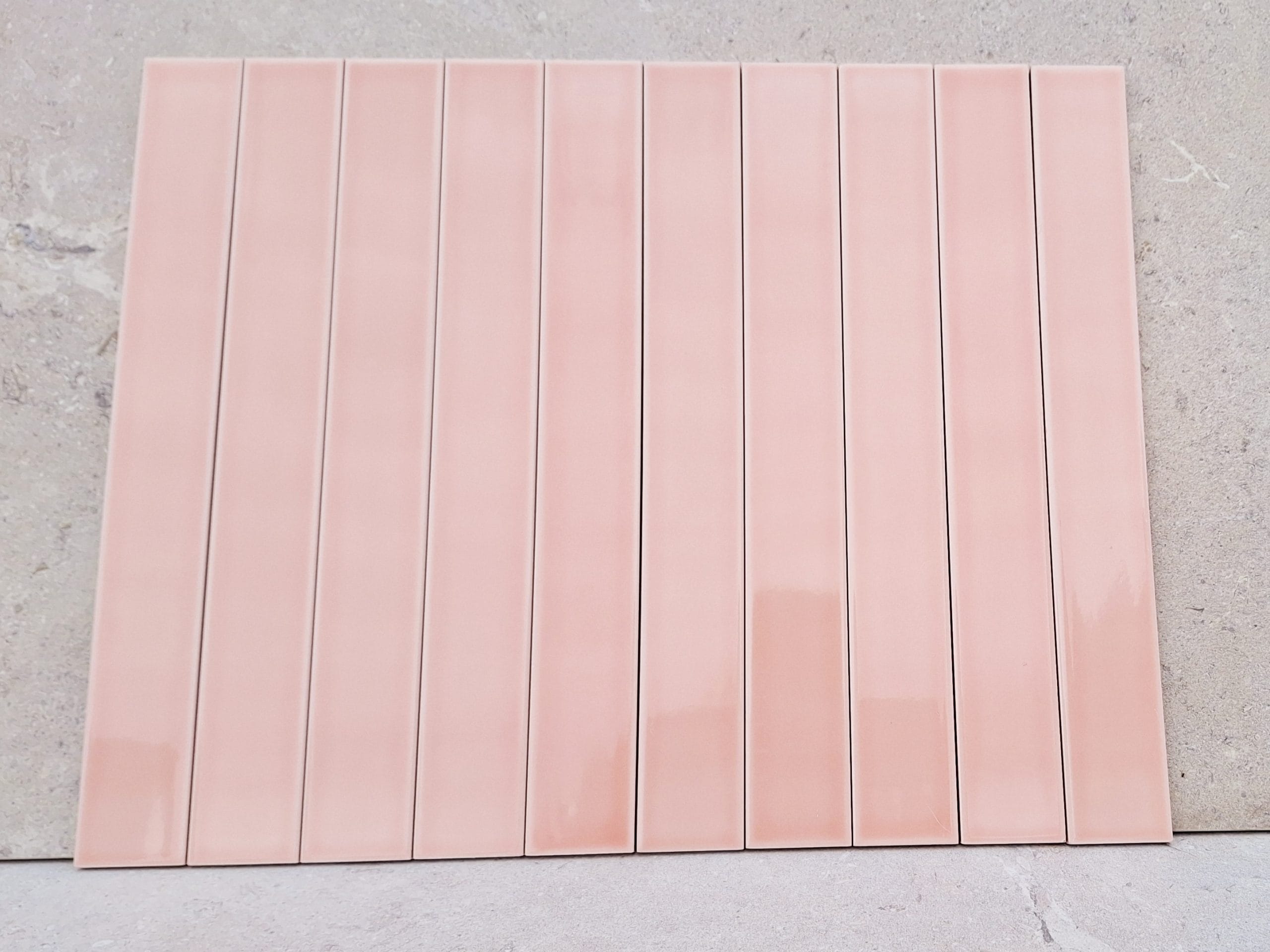 Palos Candy Pink Glazed Ceramic Long Brick